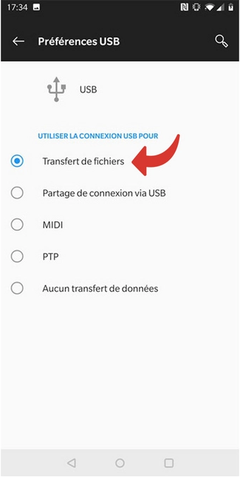 Connecter par USB